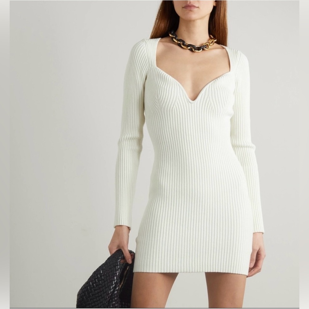 New! GAUGE81 Mija Ribbed Merino Wool Blend Mini Bodycon Dress 🤍 XS - Picture 5 of 16